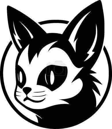 Illustration for Cat - black and white isolated icon - vector illustration - Royalty Free Image