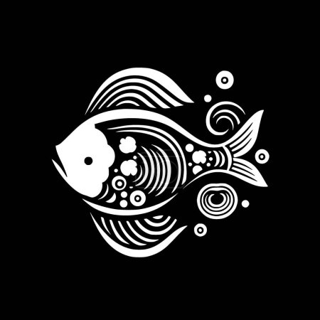 Clownfish - schwarz-weißes Icon - Vektorillustration
