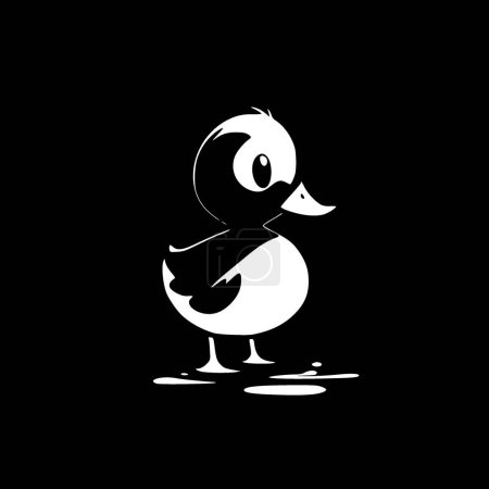 Illustration for Duck - black and white vector illustration - Royalty Free Image