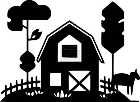 Casa rural - silueta minimalista y simple - ilustración vectorial