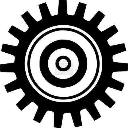 Gear - black and white isolated icon - vector illustration