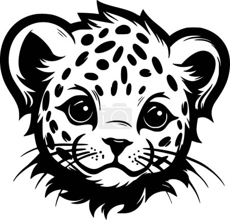 Leopard baby - minimalist and flat logo - vector illustration