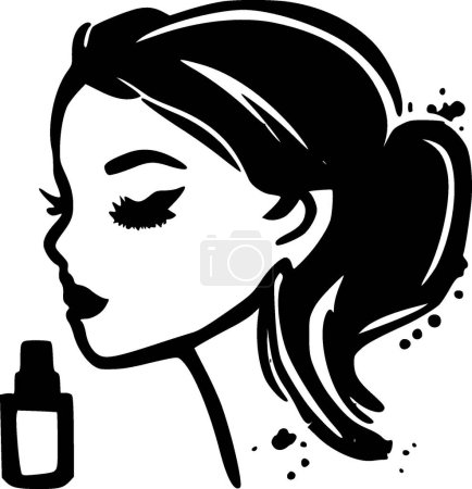 Makeup - minimalist and flat logo - vector illustration