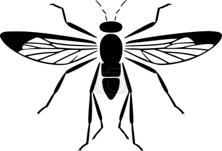 Mosquito - black and white isolated icon - vector illustration