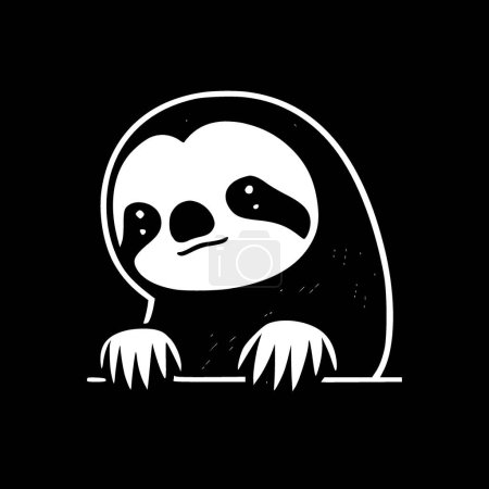Téléchargez les illustrations : Sloth - logo minimaliste et plat - illustration vectorielle - en licence libre de droit