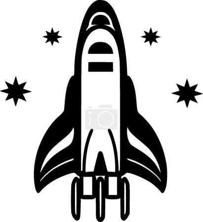 Space - black and white vector illustration