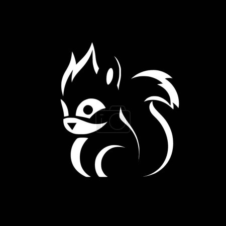 Eichhörnchen - schwarz-weißes Icon - Vektorillustration