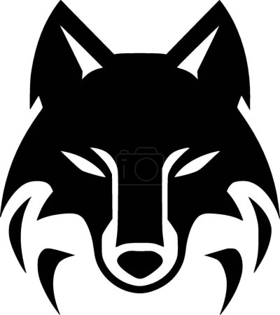 Wolf - Schwarz-Weiß-Ikone - Vektorillustration