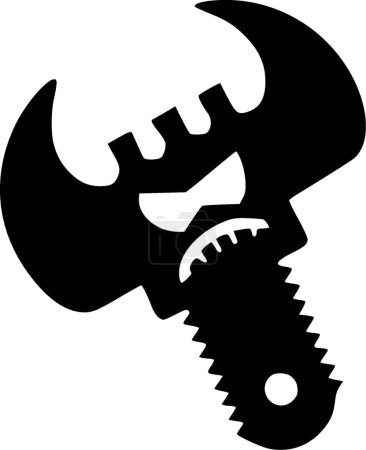 Illustration for Wrench - black and white vector illustration - Royalty Free Image