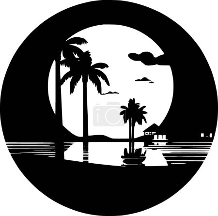 Ilustración de Playa - logotipo vectorial de alta calidad - ilustración vectorial ideal para el gráfico de la camiseta - Imagen libre de derechos
