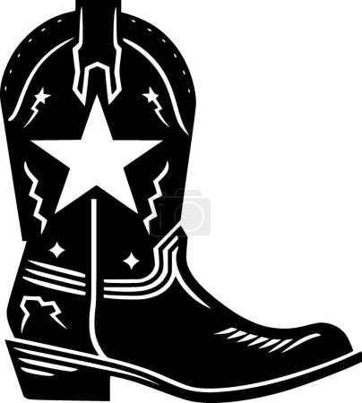 Illustration for Cowboy boot - minimalist and simple silhouette - vector illustration - Royalty Free Image