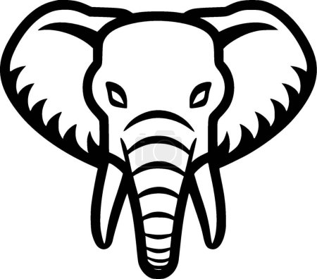 Elefante - logo minimalista y plano - ilustración vectorial
