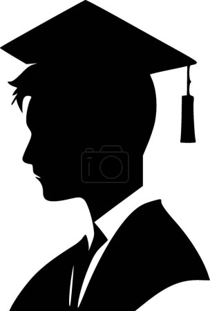 Illustration for Graduate - minimalist and simple silhouette - vector illustration - Royalty Free Image