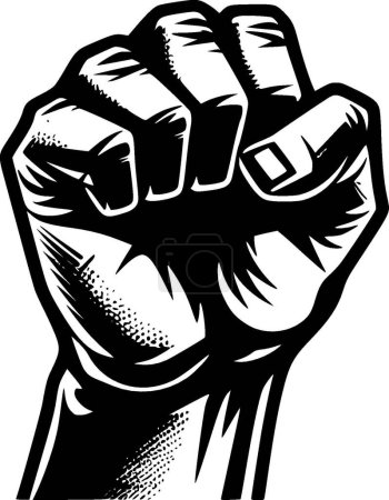 Hand fist - black and white isolated icon - vector illustration