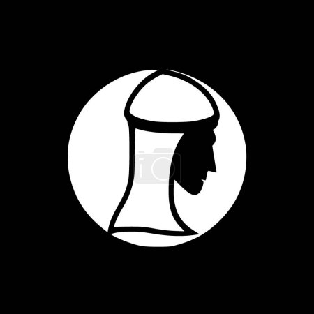 Illustration for Islam - black and white isolated icon - vector illustration - Royalty Free Image