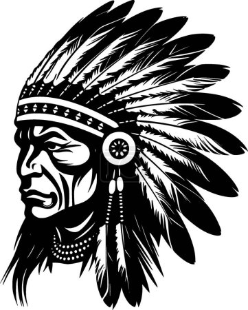 Indian chief - high quality vector logo - vector illustration ideal for t-shirt graphic