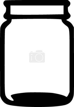 Jar - black and white isolated icon - vector illustration