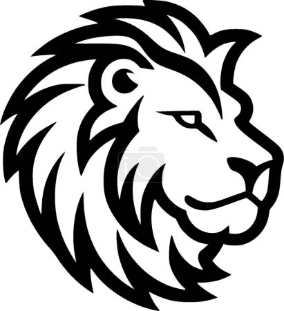 Lion - logo plat et minimaliste - illustration vectorielle