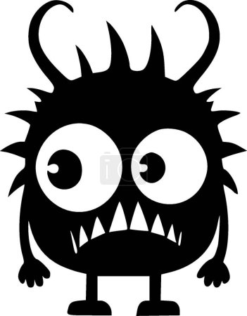 Ilustración de Monstruo - logo minimalista y plano - ilustración vectorial - Imagen libre de derechos