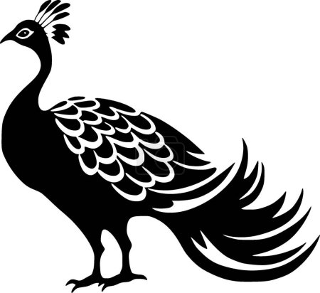 Peacock - minimalist and flat logo - vector illustration