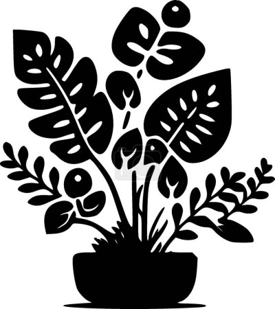 Ilustración de Plantas - silueta minimalista y simple - ilustración vectorial - Imagen libre de derechos