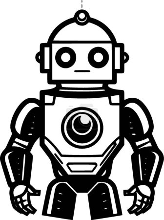 Robot - minimalist and flat logo - vector illustration