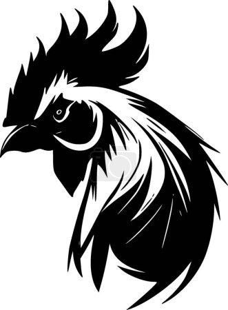 Rooster - minimalist and simple silhouette - vector illustration