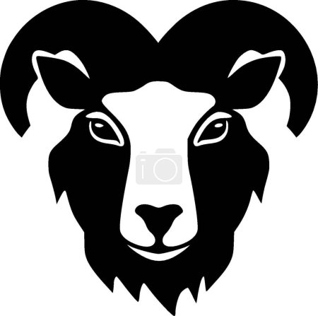 Sheep - minimalist and flat logo - vector illustration