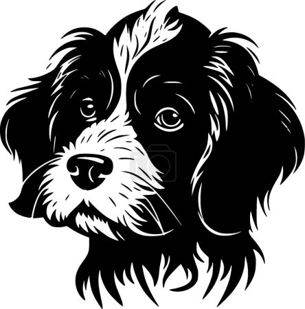 Illustration for Terrier - black and white vector illustration - Royalty Free Image