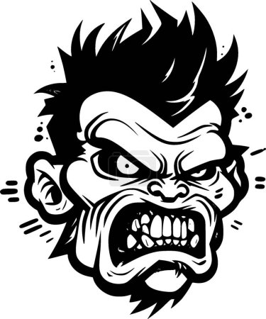 Zombie - logo minimaliste et plat - illustration vectorielle