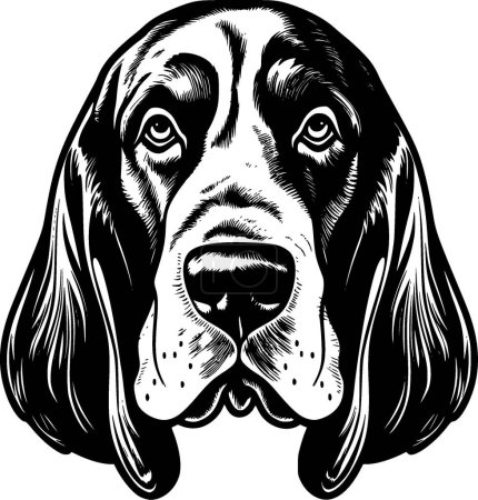 Ilustración de Basset hound - logo minimalista y plano - ilustración vectorial - Imagen libre de derechos