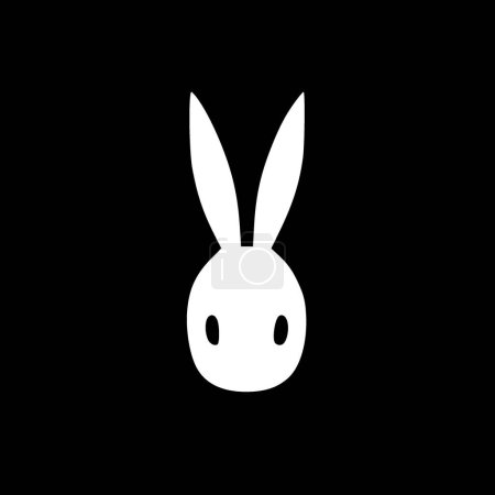 Bunny ears - black and white vector illustration
