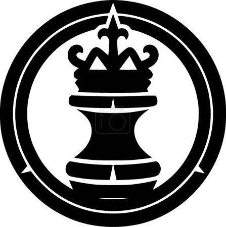 Illustration for Chess - black and white vector illustration - Royalty Free Image