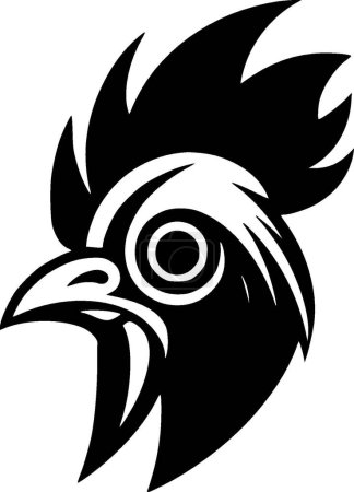 Poulet - icône isolée en noir et blanc - illustration vectorielle