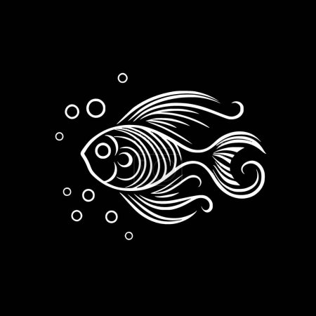 Illustration for Clownfish - black and white isolated icon - vector illustration - Royalty Free Image