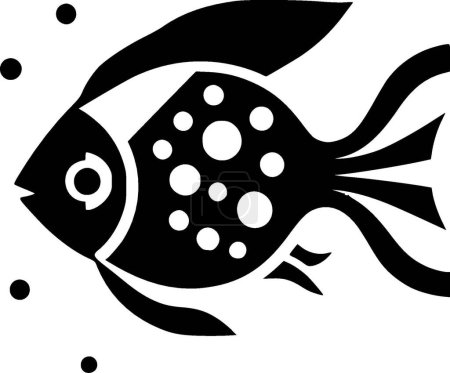 Clownfish - schwarz-weiße Vektorillustration