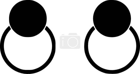 Boucles d'oreilles - illustration vectorielle noir et blanc