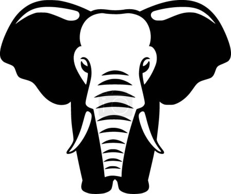 Ilustración de Elefante - silueta minimalista y simple - ilustración vectorial - Imagen libre de derechos