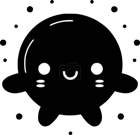 Kawaii - minimalist and flat logo - vector illustration