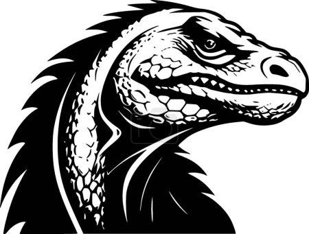 Dragón de Komodo - silueta minimalista y simple - ilustración vectorial