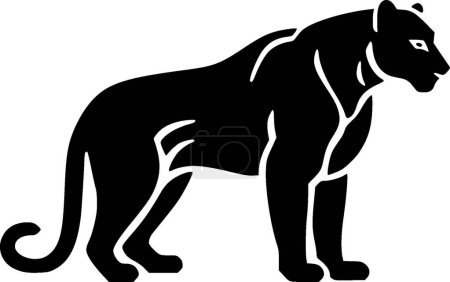 Leopardo - icono aislado en blanco y negro - ilustración vectorial