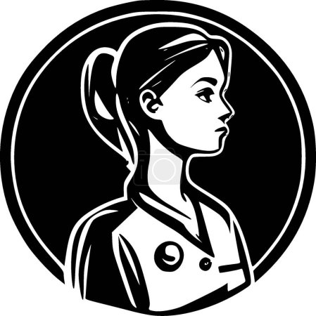 Illustration for Nursing - minimalist and flat logo - vector illustration - Royalty Free Image