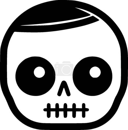 Squelette - illustration vectorielle en noir et blanc