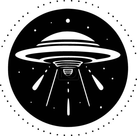 Ufo - minimalist and flat logo - vector illustration