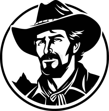 Western - logo plat et minimaliste - illustration vectorielle