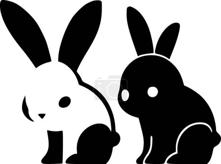 Bunnies - minimalist and flat logo - vector illustration
