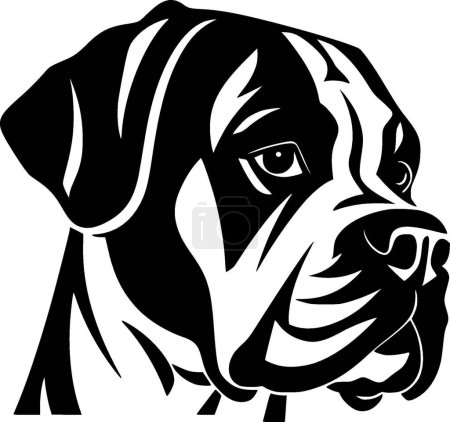 Perro boxeador - silueta minimalista y simple - ilustración vectorial