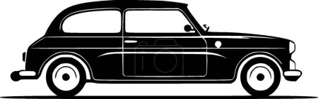 Cars - black and white isolated icon - vector illustration
