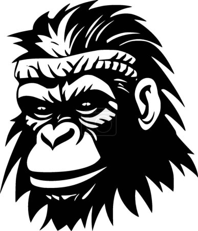 Ilustración de Chimpancé - silueta minimalista y simple - ilustración vectorial - Imagen libre de derechos