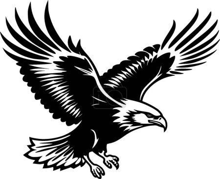 Ilustración de Águila - icono aislado en blanco y negro - ilustración vectorial - Imagen libre de derechos
